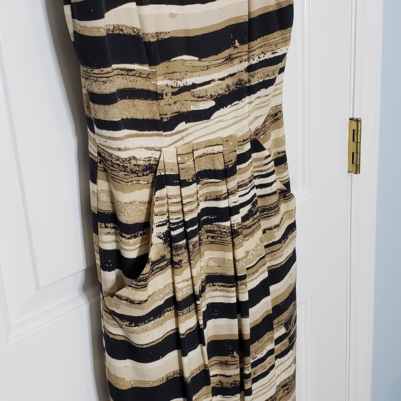 Viscose V-neck Structural Side Pockets Sleeveless Dress DKNYC - Picture 8 of 13